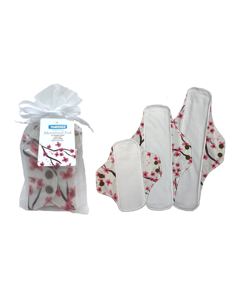 Thirsties Organic Cotton Menstrual Pad 3 pack Sampler