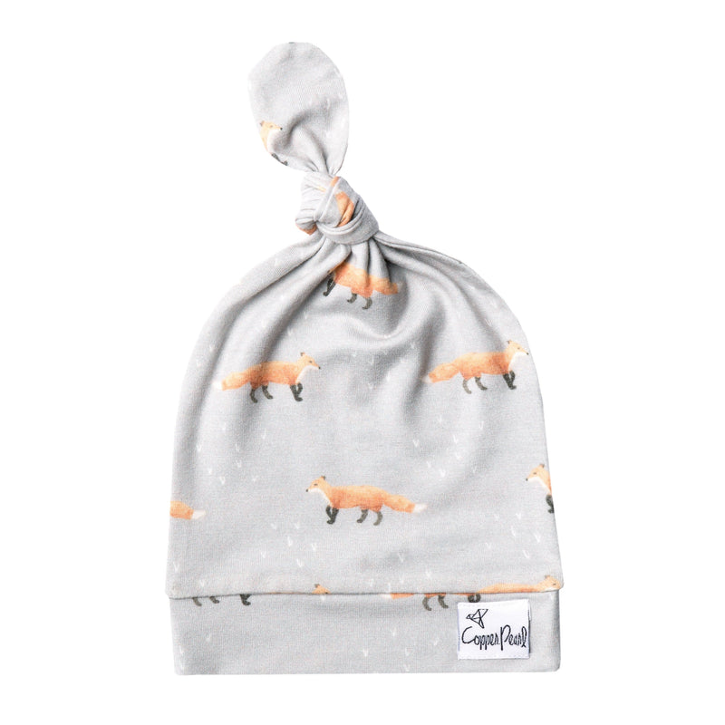 Copper Pearl Newborn Top Knot Hat