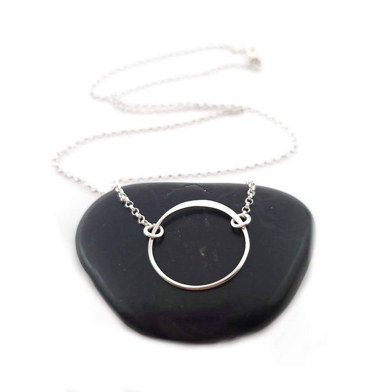 CY Design Studio Hammered Circle Charm Necklace