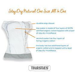 Thirsties Stay Dry Natural All In One - One Size