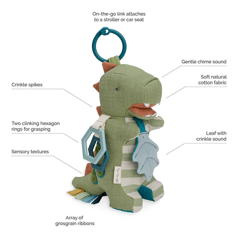 Itzy Ritzy Link & Love Dino Activity Plush with Teether Toy