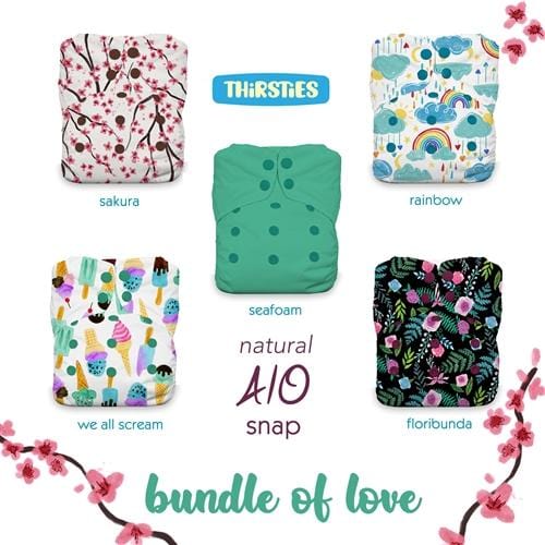 Thirsties Natural One Size All In One Bundle of Love