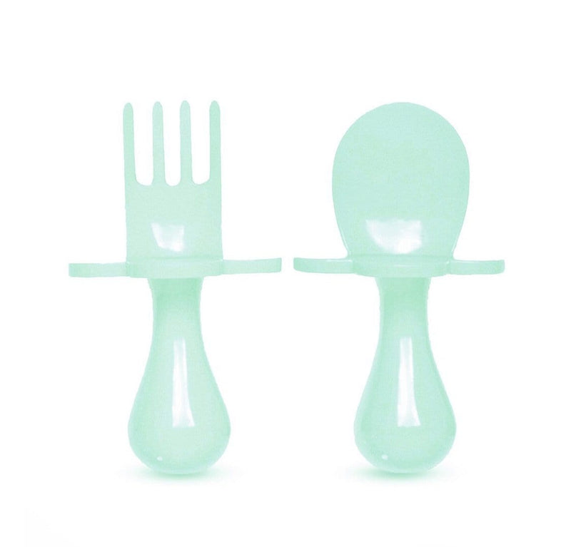 Nooli Baby and Toddler First Self-Feeding Utensils, Gray